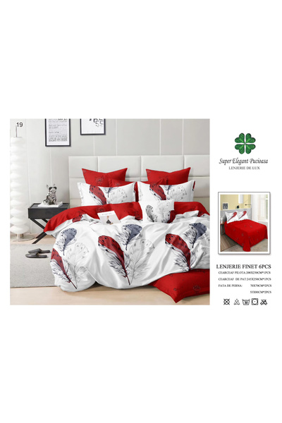 ANATOLIATEKSTILE Lenjerie de Pat Finet 6 Piese, Set Complet Matrimonial, Mode...