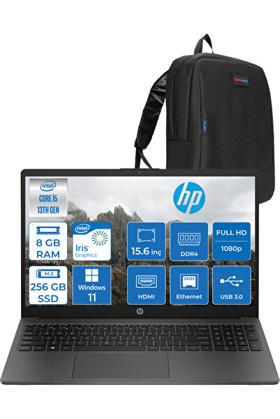 HP 250 G10 I5 1334U 8gb 256GB SSD Grafik W11HOME 15.6" B2NC5ESH01 + Zetta Çanta