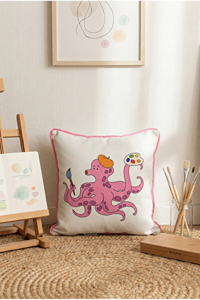 decofav Artist Octopus – Pernă pentru copii cu textură de fagure, umplută, în...