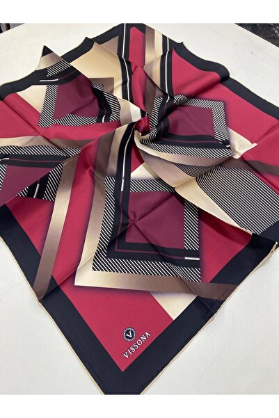 Vissona Eșarfă de mătase Tivil Bordo, de culoare neagră IST 17101 - 0018 - 00...