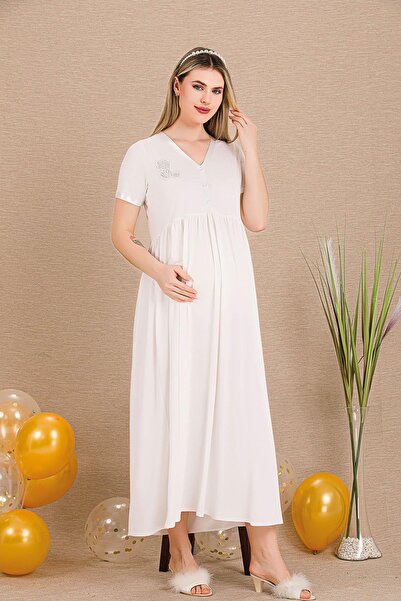 REN Cămașă de noapte pentru femei însărcinate cu mâneci scurte