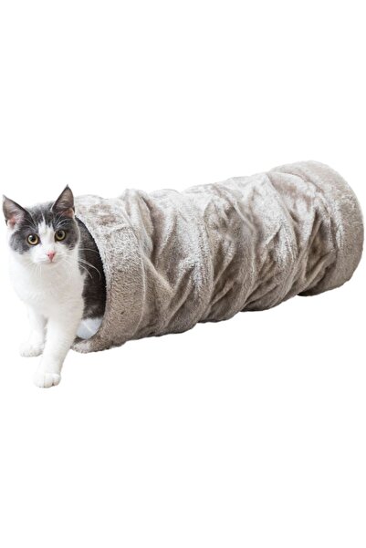 Trixie Plush Playing Tunnel For Cats Grey 22x60cm