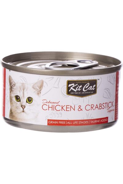 Kit Cat Deboned Chicken & Crabstick Toppers Canned Cat Food 80G