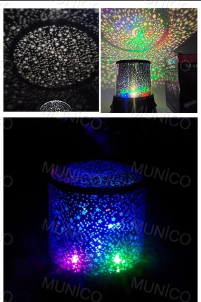 Munico Yıldızlı Gece Lambası Projeksiyon Tavan Işık Yansıtma Yeni Nesil Gece ...