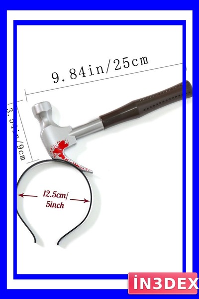 İN3DEX Realistic Hammer Hat Party Accessory That Can Be Worn on the Head