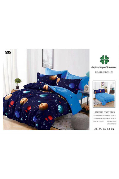 ANATOLIATEKSTILE Lenjerie de Pat Finet 6 Piese, Set Complet Matrimonial, Mode...