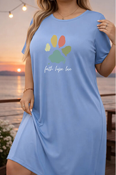 bellanova Γυναικείο κοντομάνικο μπλουζάκι με λαιμόκοψη σε μεγάλο μέγεθος Νυχτικό