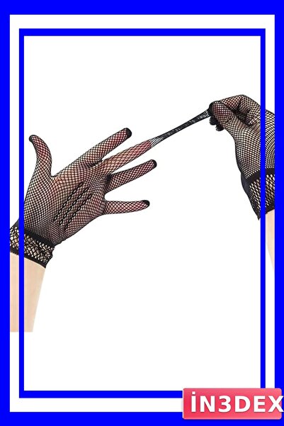 İN3DEX Finger Open Mesh Knitted Gloves Black Color Adult Size