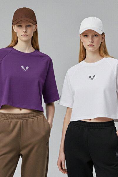 Softandbasic Women's Embroidered Regular 100% Organic Cotton Round Neck Short...