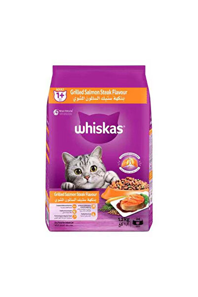 Whiskas Adult Grilled Salmon Steak Flavour Dry Cat Food 1.2KG