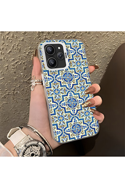 Hontinga حافظة هاتف من السيليكون ذات حافة صلبة ومضادة للسقوط ونمط شبكي متوافق...