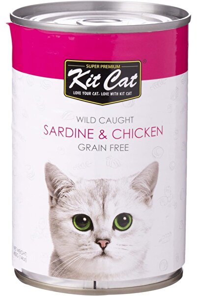 Kit Cat سردين المحيط الهادئ مع دجاج طري، طعام معلب 400 غرام