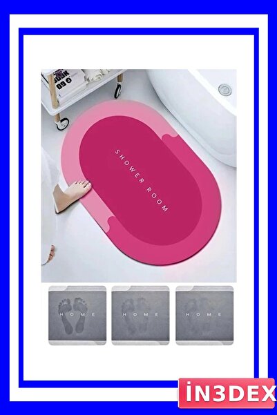 İN3DEX Water Absorbent Non-Slip Bath Mat with Quick-Drying Feature