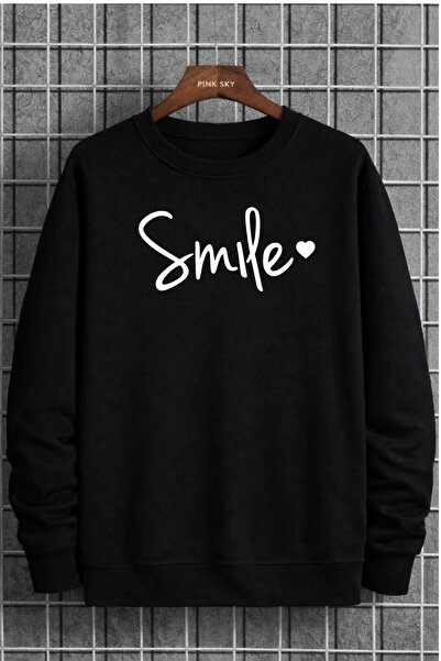 Pink Sky Unisex cu imprimeu guler rotund Swea tricou supradimensionat Bumbac ...