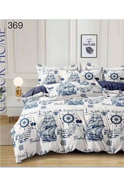 ANATOLIATEKSTILE Finet Bed Linen 6 Pieces, Complete Matrimonial Set, Modern M...