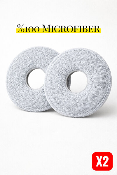 Şahane Pazar Full Mikrofiber Yuvarlak Gri Yüksek Emici Yedek Mop 2 Adet