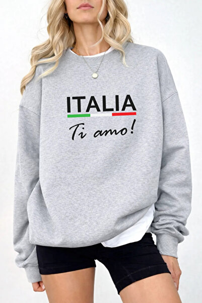 Pink Sky Φούτερ Unisex με τύπωμα με λαιμόκοψη oversized βαμβακερό καθημερινό ...