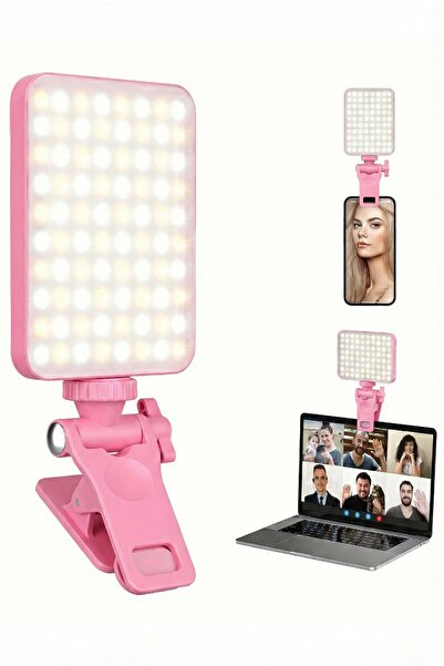 PASACO Profesyonel Video Konferans ve Yayıncı Işığı Mandallı Şarjlı 3 Renk To...