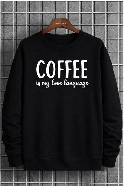 Pink Sky Unisex Printed Crew Neck Sweatshirt Oversized Cotton Daily Comfortable