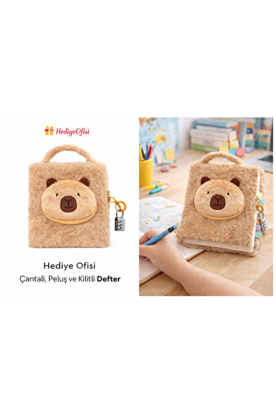 hediyeofisi Подарунковий офіс Сумка з плюшевим замком – щоденник з передньою ...
