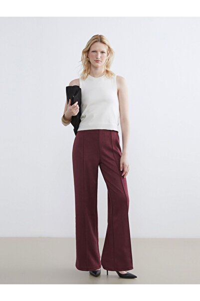 LC Waikiki Women's Suede Pants with Elastic Waist