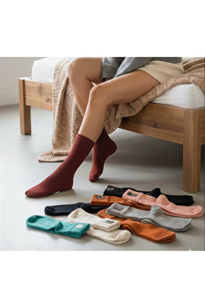Calvena Kadın 12 li paket yüzde yüz pamuk çorap