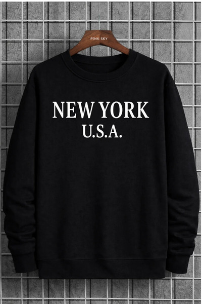 Pink Sky Φούτερ Unisex με τύπωμα με λαιμόκοψη oversized βαμβακερό καθημερινό ...