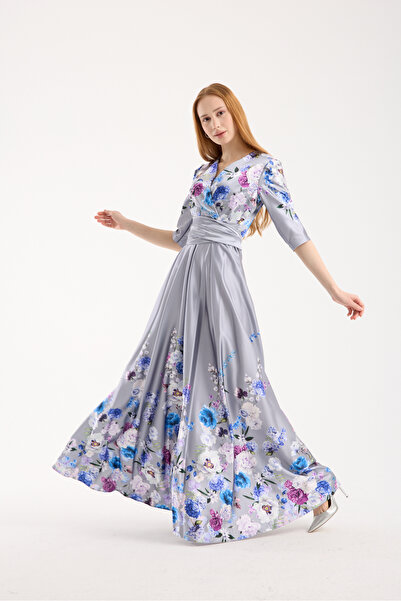 Stylish Stylish and beautiful gray satin dress