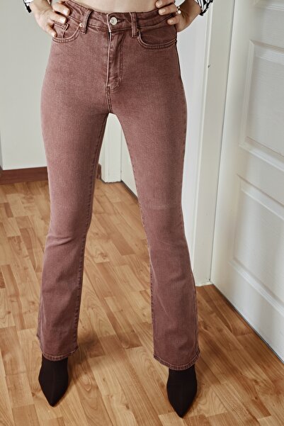 MADAMMERY Flared Fit Women's L Stretch Fabric Denim Trousers Jean