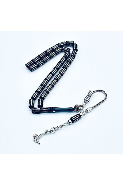 tesbihpasaji Gümüş İşlemeli Bilek Boy Sıkma Ateş Kehribar Tesbih