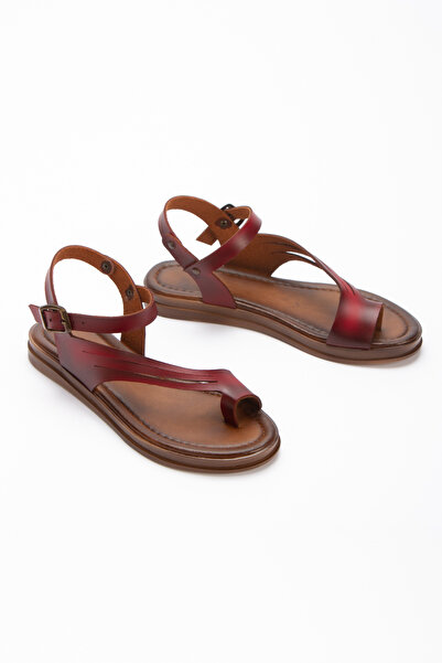 Melvoria Women's K Genuine Leather Look Flip-Flop Sandals