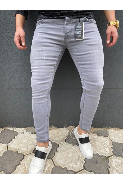 Ser Joven Men's Smoked Slim Fit Laser Stretch Fabric Jeans