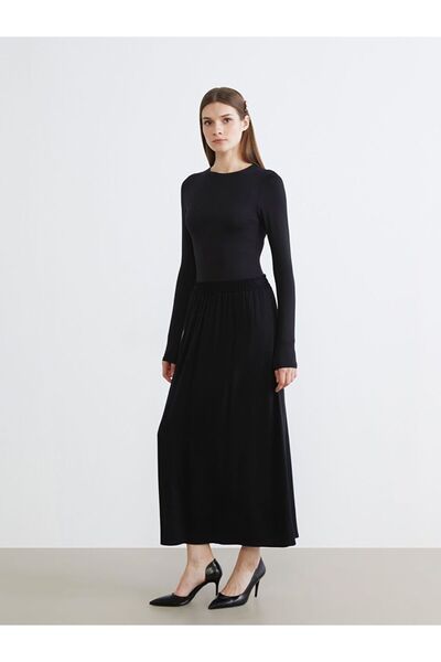 LC Waikiki تنورة LCW Grace سوداء اللون بخصر مطاطي من Belmando