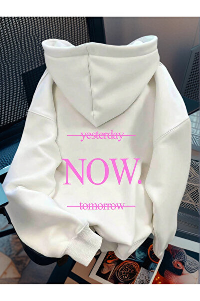 Marco Fresco Yesterday NOW Tomorrow Hanorac cu imprimeu roz tricou Oversize c...