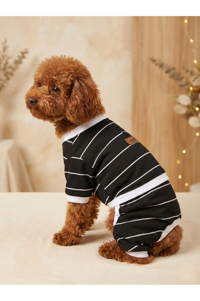 bellorsi Lüks Pijama Çizgili Triko Tulum Küçük Irk Kedi Köpek Kıyafeti Esnek ...