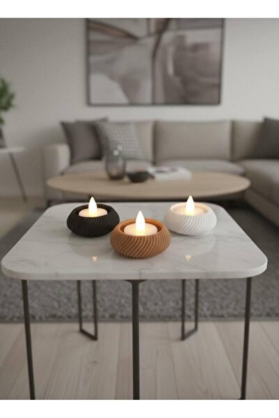 Venora Concept Dekoratif Led Tealight Mumluk 3lü Set | 3D Baskı | 3 Adet Led ...