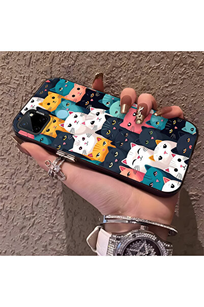 Hontinga حافظة متوافقة مع Realme C25Y/C21Y مصنوعة من السيليكون بحافة صلبة ومض...