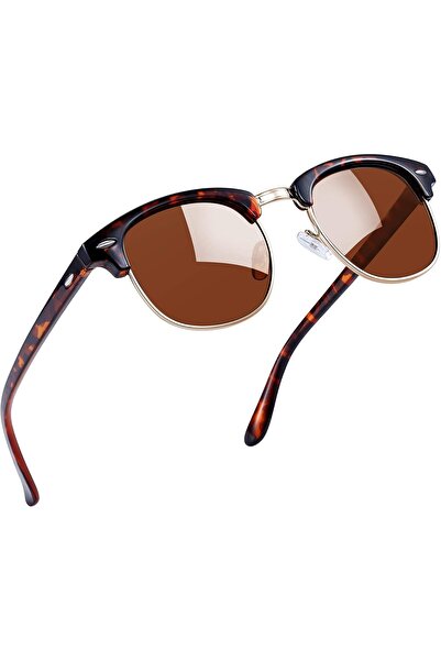 Joopin Leopard Brown Semi Rimless Sunglasses Unisex