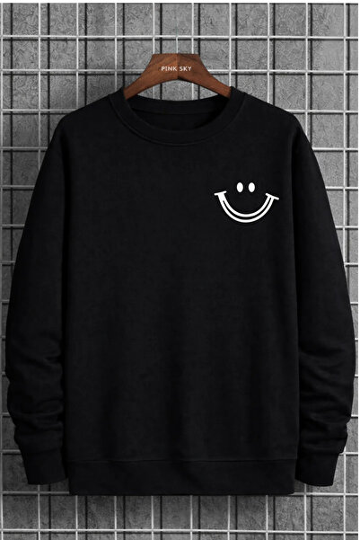 Pink Sky سويت شيرت برقبة دائرية للجنسين مطبوع مصنوع من القطن قصة فضفاضة مريح ...