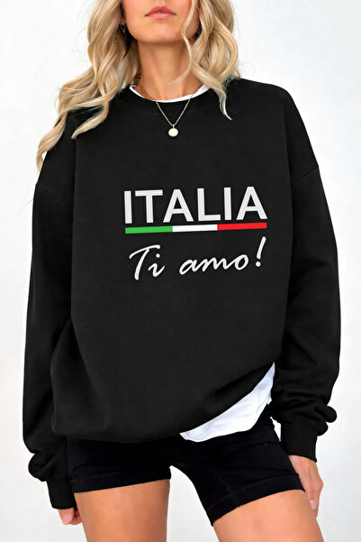 Pink Sky Unisex cu imprimeu guler rotund Swea tricou supradimensionat Bumbac ...