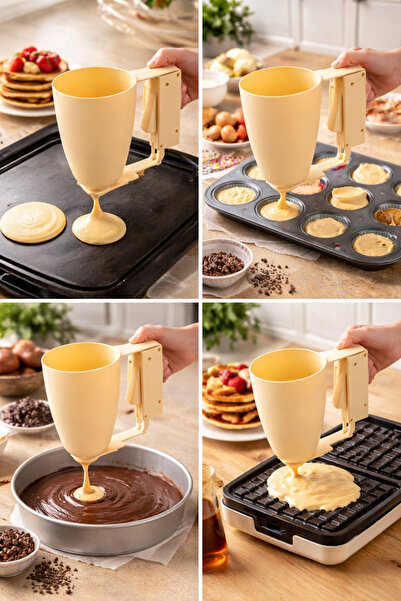 GENERAL موزع خليط الكيك والبسكويت – بلاستيك عملي لسكب العجين بسهولة