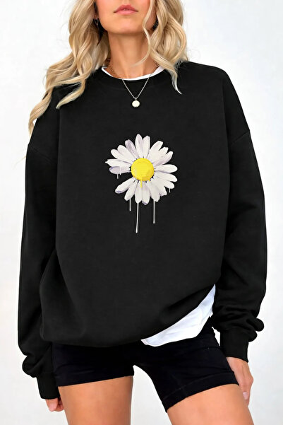 Pink Sky Φούτερ Unisex με τύπωμα με λαιμόκοψη oversized βαμβακερό καθημερινό ...