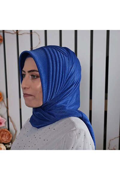 semahazırduvak saks mavisi simli model hazır türban hazır şal abiye şal duvak