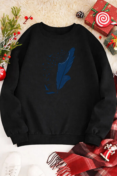 Pink Sky سويت شيرت برقبة دائرية للجنسين مطبوع مصنوع من القطن قصة فضفاضة مريح ...