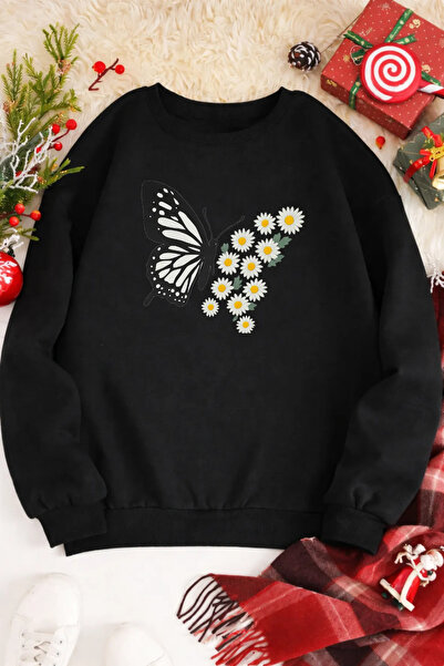 Pink Sky سويت شيرت برقبة دائرية للجنسين مطبوع مصنوع من القطن قصة فضفاضة مريح ...