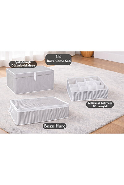 PONÇİK BEBEK 3-Piece Base Drawer Suitcase Organizer Set - Storage Box Drawer ...