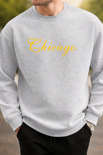 Pink Sky Unisex Printed Crew Neck Sweatshirt Oversized Cotton Daily Comfortable