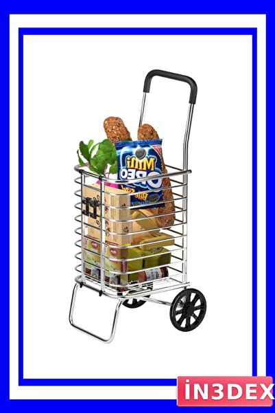 İN3DEX Katlanabilir Alışveriş Arabası 20-30kg Yük Kapasiteli