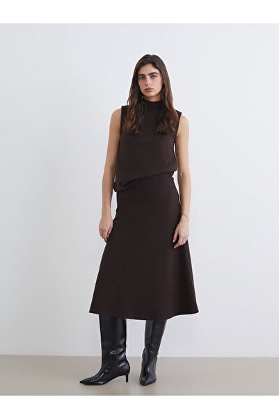 LC Waikiki A-Line Knit Skirt with Elastic Waistband