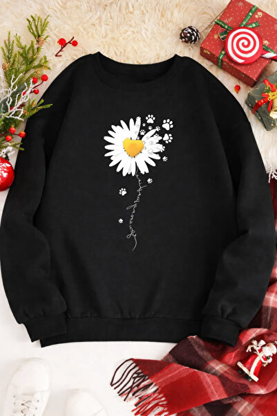 Pink Sky Unisex cu imprimeu guler rotund Swea tricou supradimensionat Bumbac ...